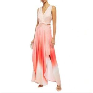 Maje Pink and White Maxi Dress